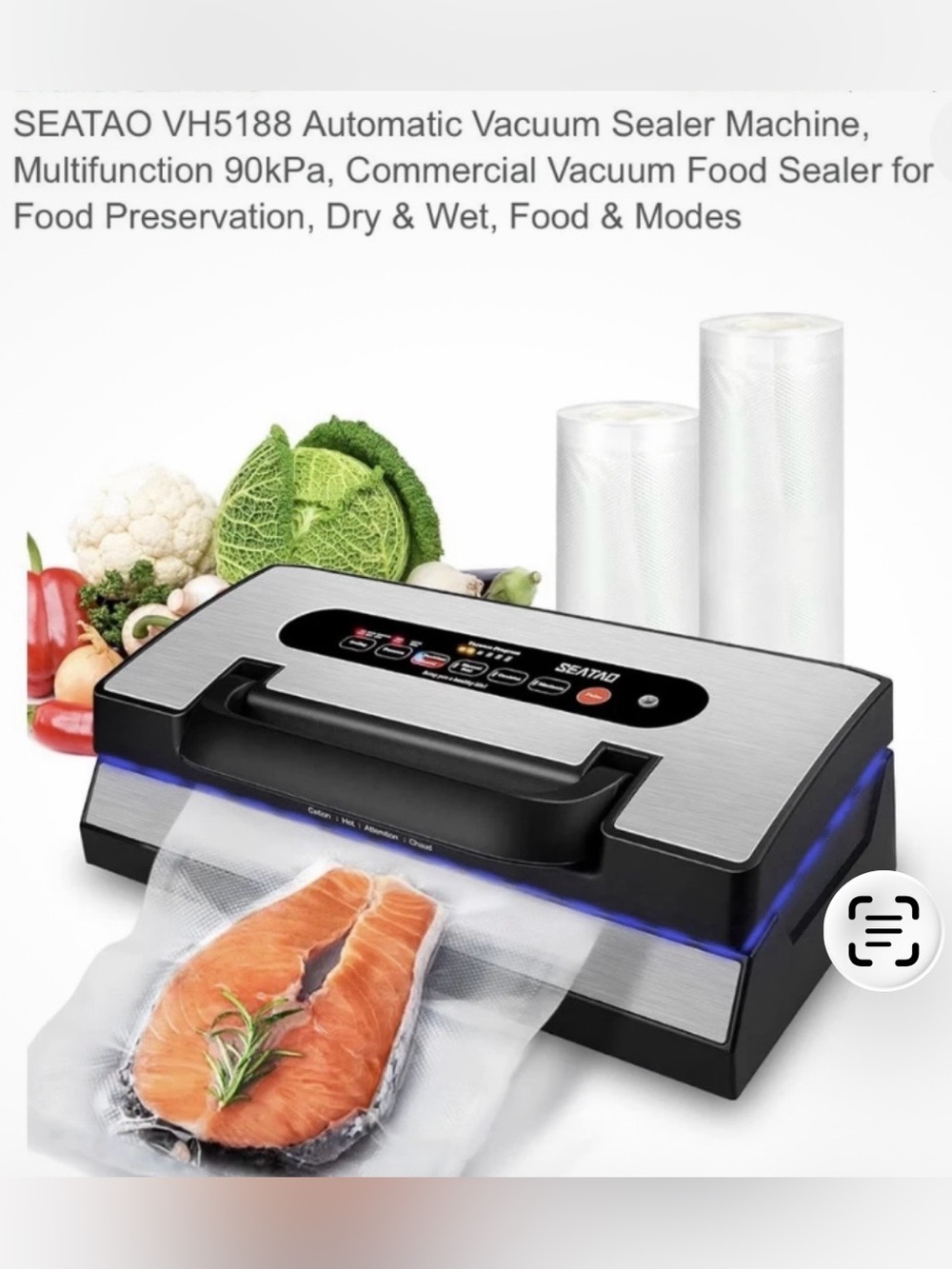 Seatao VH5188 Vacuum Sealer in Silver and Black